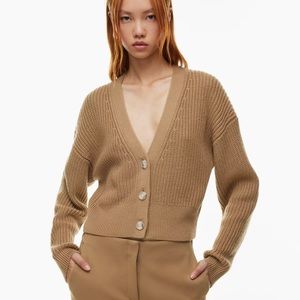 ARITZIA BABATON CANBERRA CARDIGAN DARK SAND BROWN